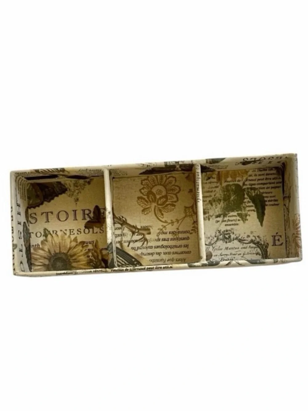 Set of 3 Raymond Waites Printed Fabric Jewelry Storage Trays Drawer Organizers